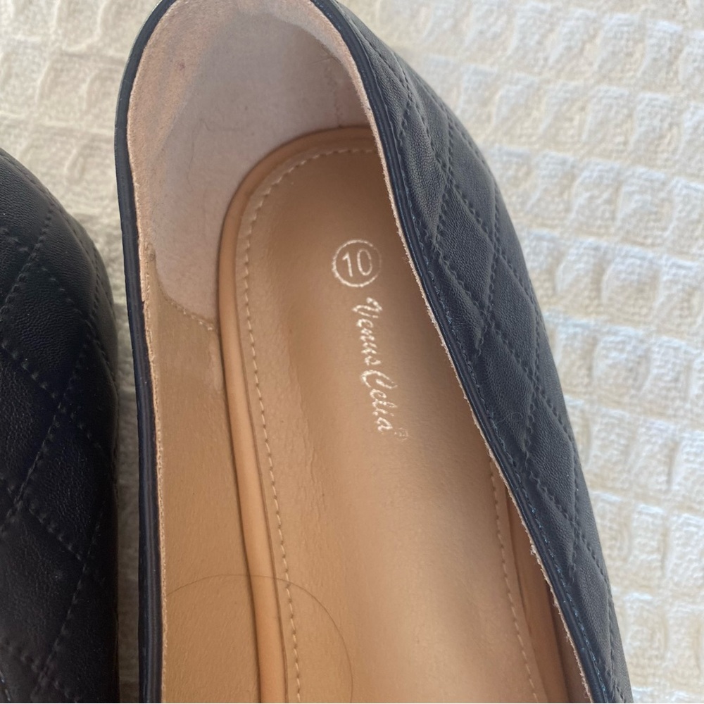 VenusCelia dark blue bow loafer flats size 10 - Picture 5 of 9